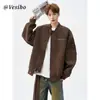 Chaqueta de béisbol vintage americana, estilo high-street de otoño para hombre, genial y elegante, diseño de chaqueta de cuero tie-dye, chaqueta corta de trabajo, moderna