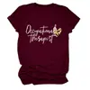 Terapeuta ocupacional Amazon Wish sitio independiente de moda versátil camiseta de mujer de cuello redondo y manga corta