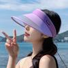 8186 Chapéu de Sol Novo de Aba Larga e Top Vazado para Primavera e Verão Chapéu Feminino para Proteção Solar ao Ar Livre Chapéu de Sol Fashion e Mais Fácil de Combinar