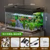 Aquário drop-shipping: aquário ecológico de mesa de alta transparência, plástico transparente, inquebrável, para decoração de sala de estar em casa e criação de peixes dourados