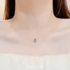 Collar con Colgante de Gota de Agua Azul Hilo de Pescar Transparente para Mujer 2026 Nuevo Ligero Lujo Nicho Gama Alta Simple Cadena de Clavícula para el Cuello