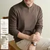 Sudadera térmica de mezcla de seda y lana para hombre, nuevo modelo otoño e invierno 2026, un botón, suave, cálida, elegante camiseta interior para hombre