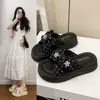 Sandalias de Plataforma de Suela Gruesa para Mujer, Calzado de Verano para Exteriores, Combinan con Faldas, Nueva Moda 2026, Impresionantes Sandalias de Playa Florales para Mujer