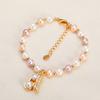 Pulsera de Perlas de Agua Dulce Redondas Simples Dulces Cercanas con Forma de Cacahuete para Mujer, Venta al por Mayor de Perlas Naturales Shanhaihu de Zhuji