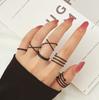 AliExpress Hot Black Ring Set Nicho Simples Feminino Xi Feng Ha Moda Street Ring 9 Piece Set Atacado