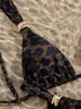 Traje de Banho Feminino Biquíni Duas Peças Estampado Novo Estilo Europeu 2027 Com Bojo Triângulo Push-up Para Férias na Praia Alta Elasticidade Secagem Rápida