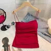 Top de tirantes plisado con almohadilla para el pecho, sin tirantes, espalda hermosa, sexy, de una pieza, estilo Spice Girl, sin aro de acero, base interior.