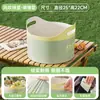 Cubo plegable para exteriores, cubo de hielo para frutas de sandía de gran capacidad, portátil para viajes, para lavar verduras, camping, picnic, cubo para peces vivos