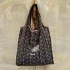 Bolsa de compras mediana a rayas con estampado de cuadros, plegable, ecológica, de nailon, estilo momia, coreana