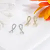 Pendientes de Aro con Cruz de Diamantes Brillantes, Pendientes Femeninos y Exquisitos, Pendientes de Lujo Ligero y Alta Gama, Pendientes de Moda Nuevos 2022
