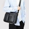 Ma Lun Bolsa masculina de couro genuíno com capacidade extra grande Bolsa transversal de couro de vaca com vários bolsos Bolsa de ombro masculina de alta qualidade