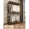 Armario Metálico Walk-In para Uso Doméstico, Perchero de Pie para Dormitorio, Perchero de Estilo Abierto, Ensamblaje de Estantería para Armario