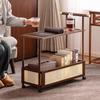 Carrito Móvil Retro, Mesa Lateral para Sofá de Sala de Estar, Mesa de Café Pequeña Multifuncional, Estante de Almacenamiento Simple, Mesa de Esquina, Mesa Lateral Pequeña
