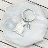 Chaveiro de aço inoxidável com desenho animado coreano de gato e peixe, pingente fofo para mochila, chaveiro de casal, novo, transfronteiriço