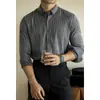 [Serie de Negocios Urbanos] Camisa de Manga Larga Rayada 3.0 Teñida en Hilo Libre de Hierro para Hombre Primavera 2025 Camisa para el Trabajo