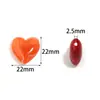Cuentas acrílicas en forma de corazón con agujeros horizontales, cuentas sueltas de imitación de jade de dos tonos en forma de corazón, materiales para pulseras hechas a mano DIY, accesorios para ensartar, joyería