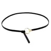 Nueva Moda Cinturón Delgado Decorativo para Vestido de Mujer Nudo Pequeño Cinturón Versátil Hebilla Redonda Estilo Coreano Simple Cintura Ceñida Cuero