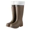 Botas de Lluvia de Moda Transfronteriza para Mujer, Zapatos para Agua de Caña Media-Alta, Botas de Lluvia para Estudiante Coreano, Zapatos de Goma Impermeables para Trabajo al Aire Libre para Mujer, Botas Altas