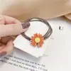 Anillo para el Cabello Flor de Margarita con Muesca Estilo Coreano Distintivo Combinable Banda Elástica de Goma Alta Cuerda para el Cabello Celebridad de Internet Cuerda Fresca para el Cabello