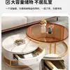Mesa de centro de losa de roca, sala de estar, mesa redonda pequeña simple, estilo moderno de lujo ligero, diseño popular, adecuada para apartamentos pequeños, muebles de mesa de centro