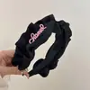 Diademas plisadas de ala ancha al por mayor, color liso, elegantes, sencillas, versátiles, diademas de tela vintage, accesorios para el cabello para mujer