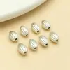 Cuentas de Arroz Chapadas en Oro de 18 Quilates que Conservan el Color, Patrón de Melón, Cuentas de Mijo, Cuentas de Oliva, Cuentas Sueltas Hechas a Mano, Accesorios para Joyería de Pulseras de Hilo DIY