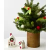 Decoraciones Navideñas Transfronterizas Fieltro de Lana Frutas Rojas Hojas Navideñas Decoraciones para Árbol de Navidad DIY Adornos Pequeños Colgantes Arreglo de Escena de Fiesta