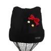Gorro de punto estilo coreano con lana, diseñado para mantener abrigadas a las mujeres y hacer que sus rostros parezcan más pequeños, con un lazo floral y adecuado para cabezas de mayor tamaño