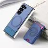 Adequado para Capa de Celular Samsung Zfold8 Ultra, Cor Pura, Design Simples, Porta-Cartão Magnético Zfold6, Capa Protetora Zfold7