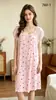 Novo Vestido de Dormir Soltinho de Verão para Mulheres, Canelado, Pijama Doce, Roupa de Casa, Renda, Laço de Borboleta, Acabamento em Renda, Tamanho Único, com Bojos