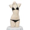 Divertido Bikini de Cuero Patentado de Tres Puntos con Correa para Colgar al Cuello Bikini Sexy de Alta Calidad Pijamas Privados Mujer 157-A