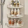 Estante de almacenamiento para baño, estante triangular de pared sin taladro para almacenamiento en la pared del inodoro, lavabo y lavamanos