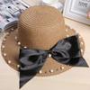 2025 Estilo Coreano Primavera y Verano Nuevo Sombrero de Paja Lazo Sombrero Casual de Playa para Mujer Sombrero Fresco Suministro de Fabricante Venta al por Mayor