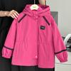 Chaqueta para Niñas 2026 Primavera y Otoño Nuevo Estilo Polar con Capucha para Niños Top para Exteriores Impermeable Tres en Uno Abrigo