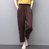 Pantalones Cortos Delgados de Verano para Mujer Algodón Lino Sueltos Cómodos Rectos Harem Pantalones Casuales Versátiles de Lino