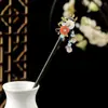 Horquilla Antigua de Imitación de Sándalo de Alta Calidad Broche Elegante para el Cabello Borla de Madera Accesorios para el Cabello Paso a Paso Hanfu Cheongsam