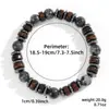 Pulsera de piedra ojo de tigre natural estilo vintage transfronterizo europeo y americano para hombre, cuentas hechas a mano de cáscara de coco personalizadas y de alta gama
