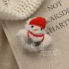 Broche de pelúcia de desenho animado de Natal, alce, clipe de bico de pato, decoração fofa, presente de feriado, acessórios de boneco de neve