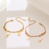 Pulseira para Mulheres Banhada a Ouro Rosa Aço Titânio Estilo Coreano Pulseira Coelho Moda Popular Personalizada Novo Fabricante de Joias Atacado