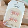 Desejo Puro Clareamento Fototerapia Tridimensional Unhas Postiças Artesanais Usáveis Blush Flor de Gelo Peças de Unha 24 Peças Manicure Diamante Aurora Explosiva