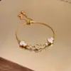 Pulseira de Abóbora em Placa de Acetato Estilo Chinês Banhada a Ouro Real 18k para Mulheres Zircônia Pulseira Exquisita Design de Nicho Joia de Mão