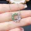 Venta al por mayor de fábrica Popular Collar de Esmeralda Natural Plata S925 Incrustado Piedra Principal 3*3 Joyería de Lujo Venta Directa de Fábrica