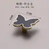 Manija de Agujero Único para Armario Guardarropa de Lujo Ligero Nórdico Minimalista de Alta Venta, Manija Cuadrada de Pétalo Azul Blanco de Dibujos Animados de Mariposa