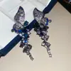 Pendientes de Plata Aguja Zircón Gota de Agua Pendientes Transfronterizos Europeos y Americanos Vintage de Lujo de Alta Resistencia con un Diseño Único para Mujer