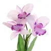 Pegamento para Flores Artificiales Cattleya Flor Artificial Flor de Seda Ramas Cortas con Hojas Decoración del Hogar Planta Simulada de Orquídea Juego