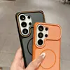 Capa Magnética de Celular Cor Fantasma com Janela Grande para Samsung S26ultra Samsung S25 Toque de Pele Fosca Anti-Queda