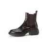 Botas Chelsea Retro Nuevas de Tacón Grueso para Otoño/Invierno 2026 para Mujer Punta Redonda Suela Gruesa Botines Estilo Británico Dr. Botas de cañón de escopeta Martens