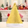 Gorros de Navidad Transfronterizos con Lentejuelas para Niños y Adultos, Gorros de Papá Noel con Copos de Nieve Dorados, Gorros de Fiesta, Decoración Ambiental y Disfraces