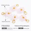 Yuhui Accesorios para Joyería DIY Transfronterizos Colgante de Acero Inoxidable con Flor de Goteo de Aceite Incrustaciones de Pedrería Corazón Chapado en Oro Real Accesorios DIY