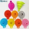 Funil de Silicone Colorido Retrátil Mini Portátil Dobrável Funil de Óleo Armazenamento por Compressão Utensílios de Cozinha Funil de Vinho de Silicone